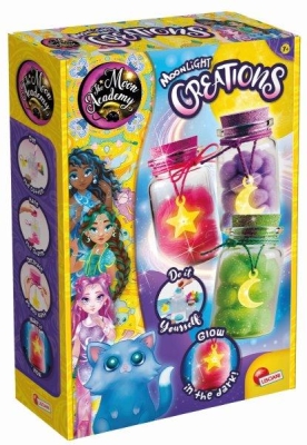 Творчески комплект Lisciani - Светещи в тъмното буркани с луна и звезди