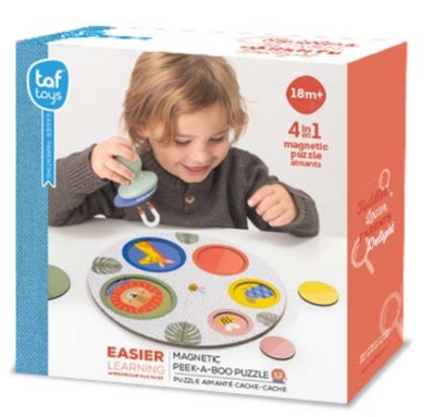Образователен магнитен пъзел 4 в 1 Taf Toys - Peek-A-Boo