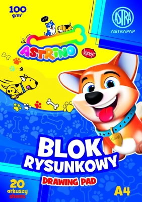 Блокче за рисуване Astra - Astrino, A4, 20 листа, асортимент