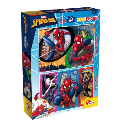 Двулицев пъзел Lisciani - Spiderman, 2 x 60 части
