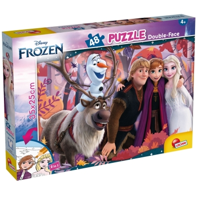Двулицев пъзел - Lisciani - Frozen, 48 части