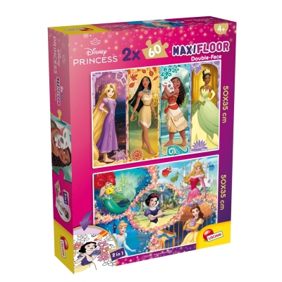 Двулицев пъзел Lisciani - Disney Princess, 2 x 60 части
