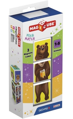 Магнитен конструктор Geomag - Magicube, Животни, 3 части
