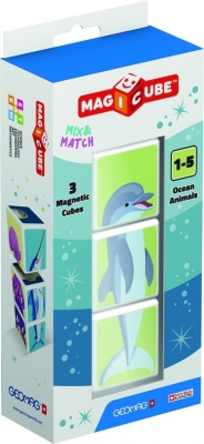 Магнитен конструктор Geomag - Magicube, Животни в океана, 3 части
