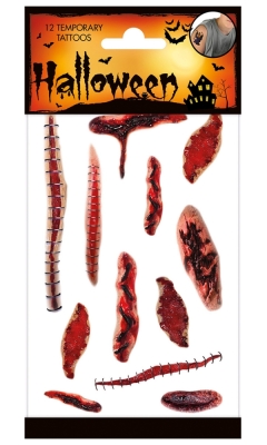 Комплект временни татуировки Totum - Рани, 12 броя