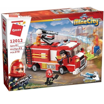 Конструктор, Qman, MineCity, Противопожарна кола, 370 части