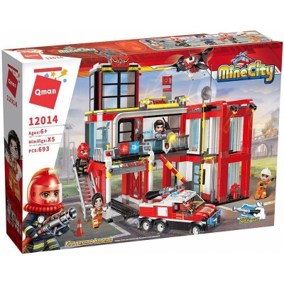 Конструктор Qman - MineCity, Противопожарна служба, 693 части