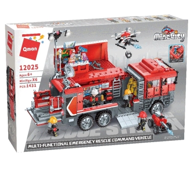 Конструктор Qman - MineCity, Пожарна команда за спешна помощ, 1431 части