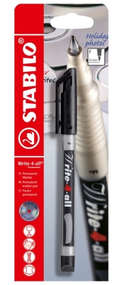 Перманентен маркер Stabilo - Write-4-All, F, Черен