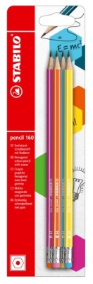 Комплект графитни моливи Stabilo - HB, 4 броя