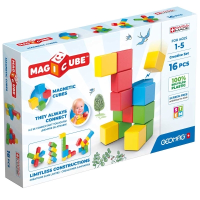 Магнитен конструктор Geomag - Magicube, Creative, 16 части