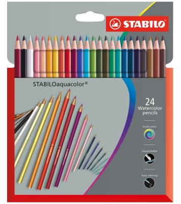 Акварелни моливи Stabilo - Aquacolor, 24 цвята