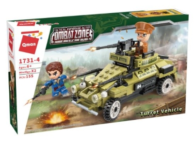 Конструктор Qman - Combat Zone, Военен автомобил с оръдие, 155 части