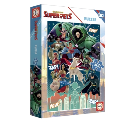 Детски пъзел Educa - DC Лига на Суперлюбимци, 300 части