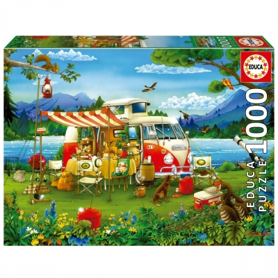Пъзел Educa - Къмпинг ваканция, 1000 части