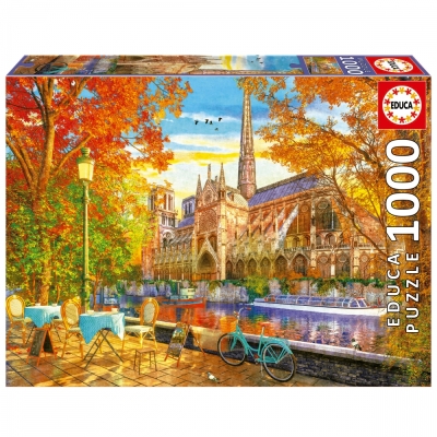 Пъзел Educa - Нотр Дам през есента, 1000 части