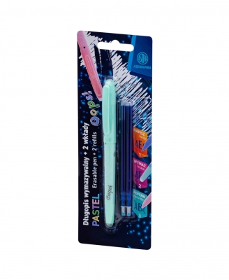 Изтриваема химикалка Astra - Oops, С 2 броя пълнители, асортимент