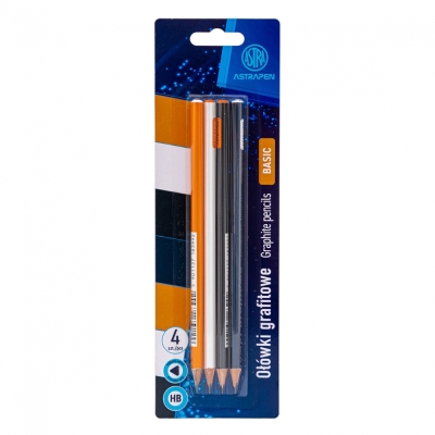 Комплект графитни моливи Astra - HB, Classic, 4 броя