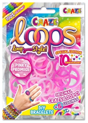 Творчески комплект Craze - Loops, 100 броя ластици, асортимент