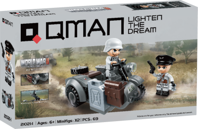 Конструктор Qman - Военен мотоциклет R12, 69 части