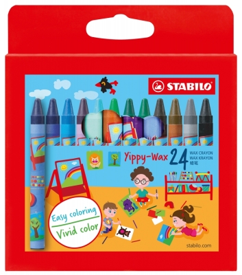 Восъчни пастели Stabilo - Yippy Wax, 24 цвята