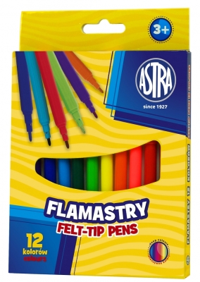 Комплект флумастери Astra - CX, 12 цвята
