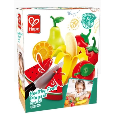 Дървен комплект Hape - Плодове, 9 части