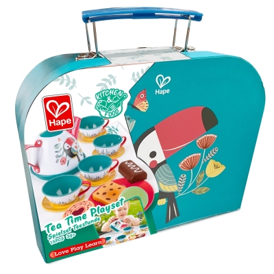 Детски дървен комплект Hape - Време за чай, 15 части