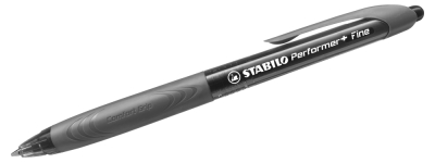 Химикалка Stabilo - Performer, Черно & Сиво