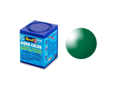 Акрилна боя Revell - Aqua Color, Изумрудено яркозелена, Гланц, 18 ml