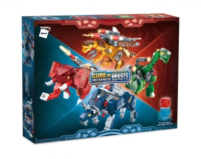 Конструктор Qman - Mechanical Beasts, Куб с бронирани чудовища, 177 части