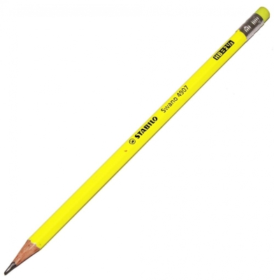 Молив Stabilo - Swano fluo, С гума, Жълт