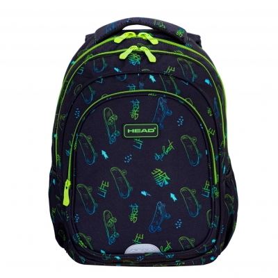 Ученическа раница Head - Скейт начин на живот, 3 ципа