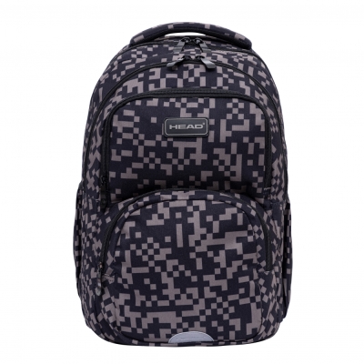 Ученическа раница Head - Сиви блокчета, 3 ципа