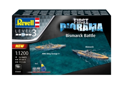 Комплект сглобяеми модели Revell - Диорама, Битката Bismarck HMS & King George V