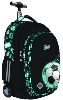 Ученическа раница с колелца St.Majewski - St.Right, Неонов футбол