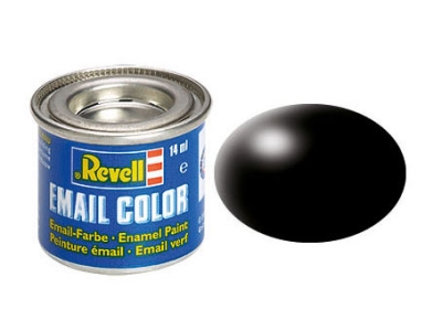 Емайлна боя Revell - Email Color, Копринено черна, 14 ml