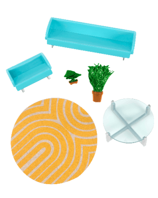 Комплект за кукли Battat - Lori Dolls, Холни мебели