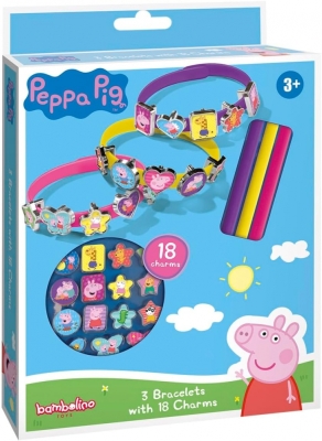 Творчески комплект Totum - Peppa Pig, Направи сам гривни, 3 броя
