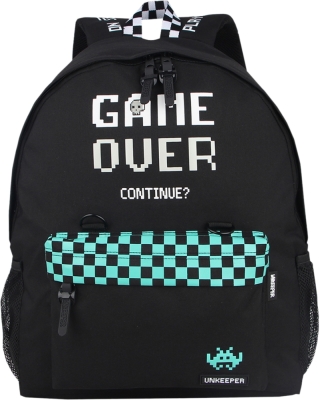 Ученическа раница Unkeeper - Game Over, Black & Green