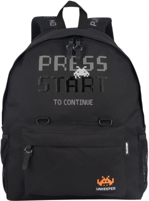 Ученическа раница Unkeeper - Game Over, Black & Orange