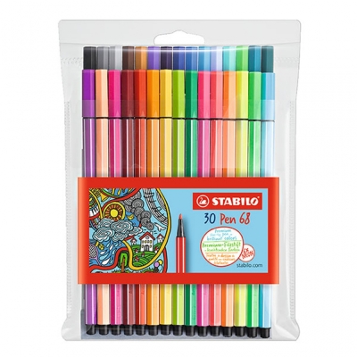 Комплект флумастери Stabilo - Pen 68, Neon, 30 цвята
