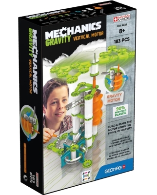 Магнитен конструктор Geomag - Mechanics, Вертикален двигател, 183 части