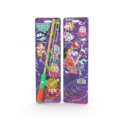 Дървен комплект J′adore - Забавен риболов, Лилав
