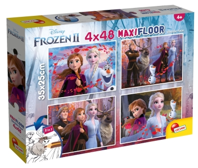 Двулицеви пъзели Lisciani - Frozen, 4 х 48 части