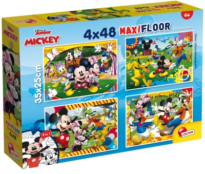 Двулицеви пъзели Lisciani - Mickey Mouse, 4 х 48 части