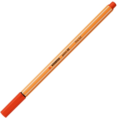 Тънкописец Stabilo - Point 88, 0.4 mm, Червен