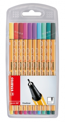 Тънкописци Stabilo - Point 88, 0.4 mm, 10 цвята