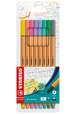 Тънкописци Stabilo - Point 88, Pastel, 8 цвята