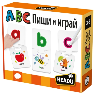 Образователен пъзел Headu - ABC, Пиши и играй